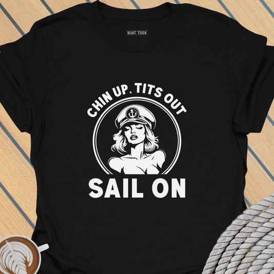 Chin Tits SAIL ON - circle T-shirt