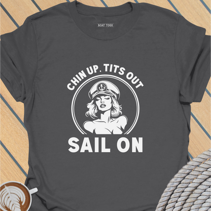 Chin Tits SAIL ON - circle T-shirt