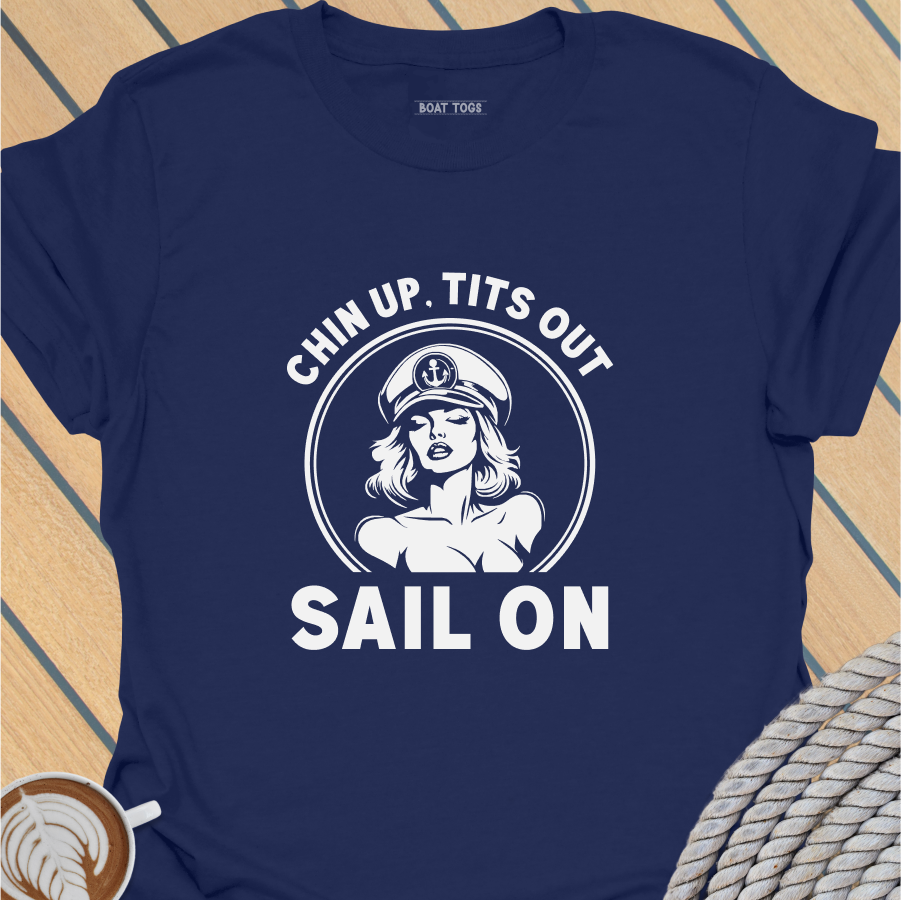 Chin Tits SAIL ON - circle T-shirt