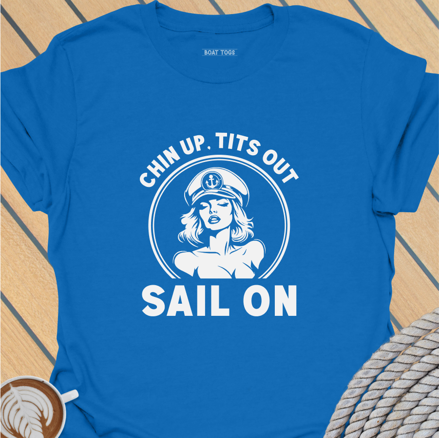 Chin Tits SAIL ON - circle T-shirt