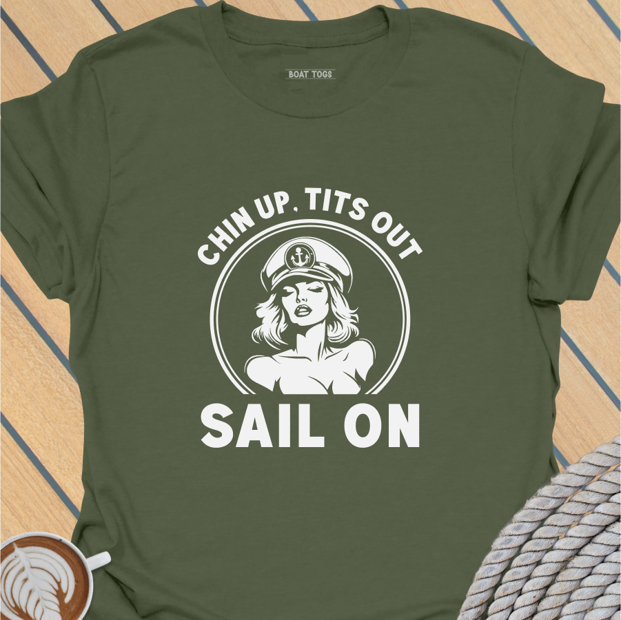 Chin Tits SAIL ON - circle T-shirt