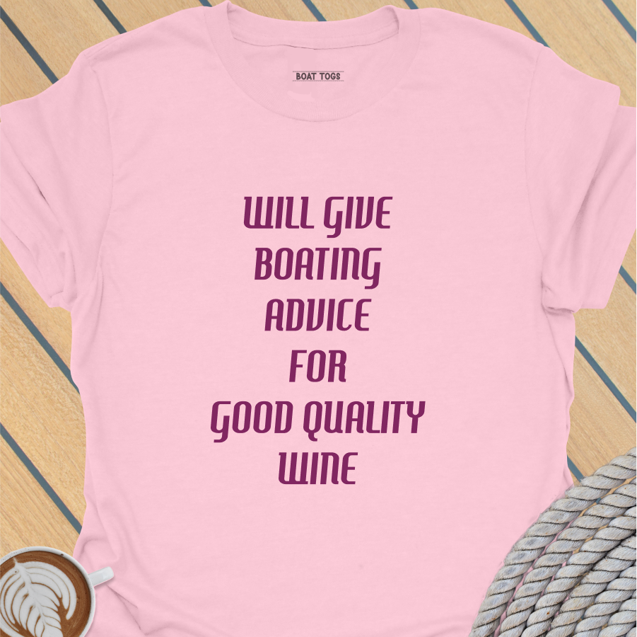 Boating advice for wine T-shirt