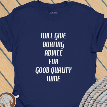 Boating advice for wine T-shirt