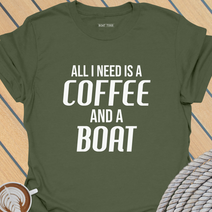 Need coffee and boat T-shirt