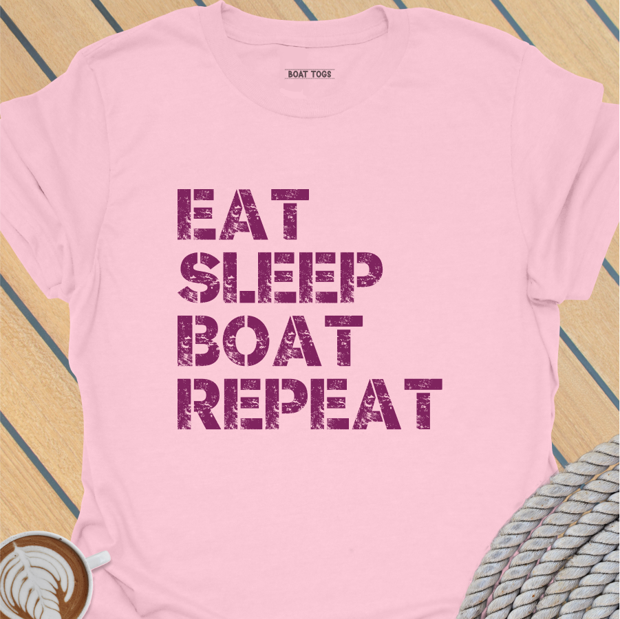 Eat Sleep Boat Repeat T-shirt