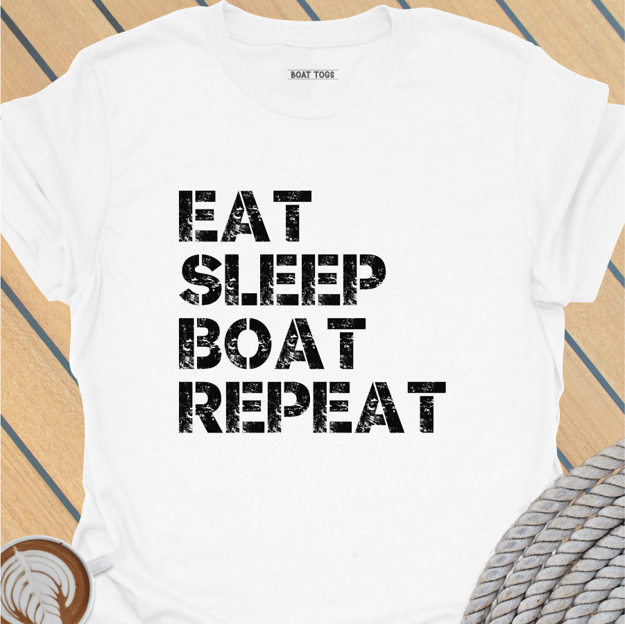 Eat Sleep Boat Repeat T-shirt