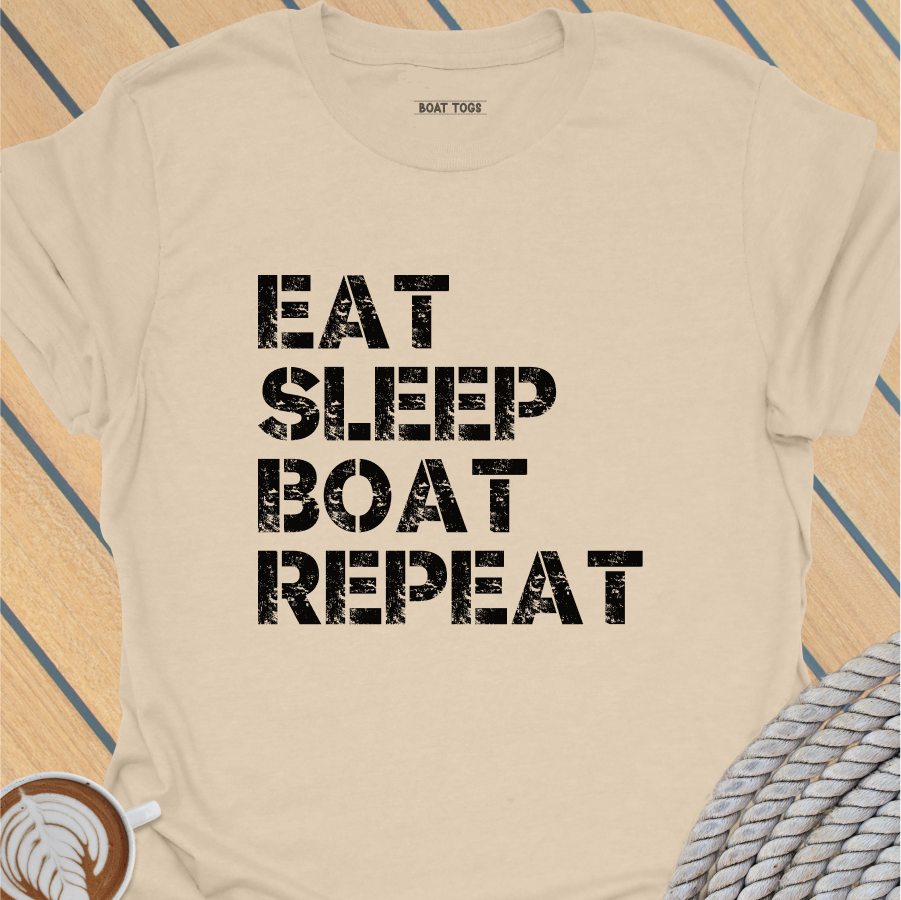 Eat Sleep Boat Repeat T-shirt