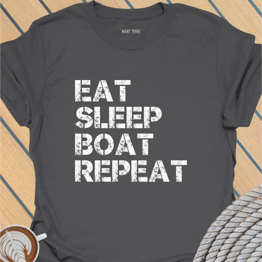 Eat Sleep Boat Repeat T-shirt