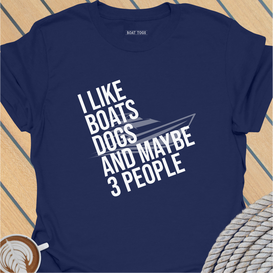 Like boats dogs 3 people T-shirt