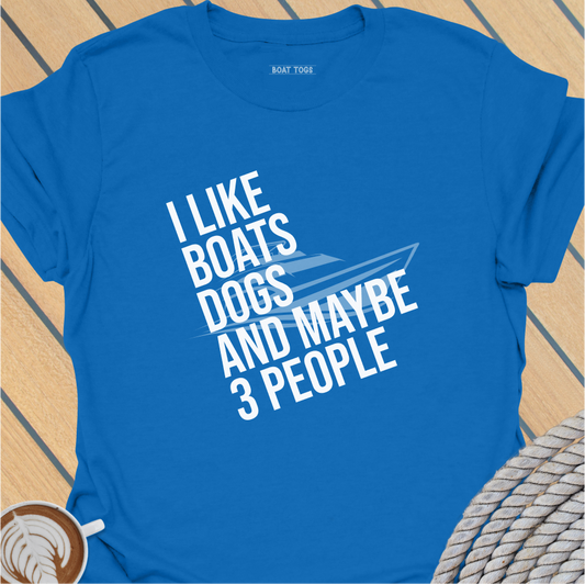 Like boats dogs 3 people T-shirt