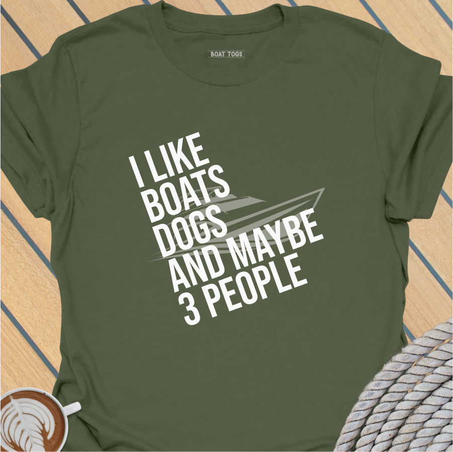 Like boats dogs 3 people T-shirt