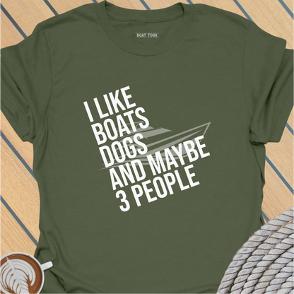 Like boats dogs 3 people T-shirt