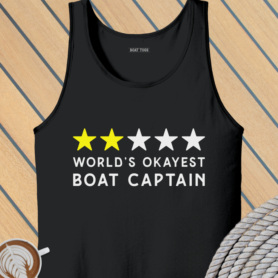 World's okayest boat Tank (Front print)