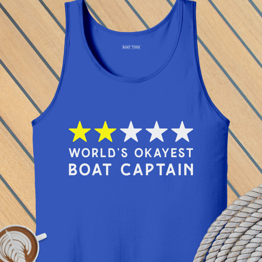World's okayest boat Tank (Front print)