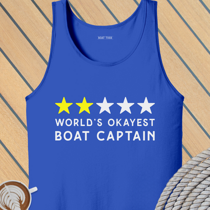 World's okayest boat Tank (Front print)