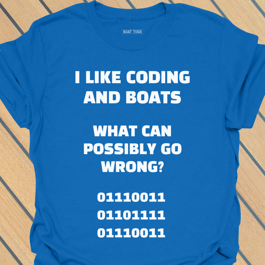 Coding and boats (SOS in binary) T-shirt