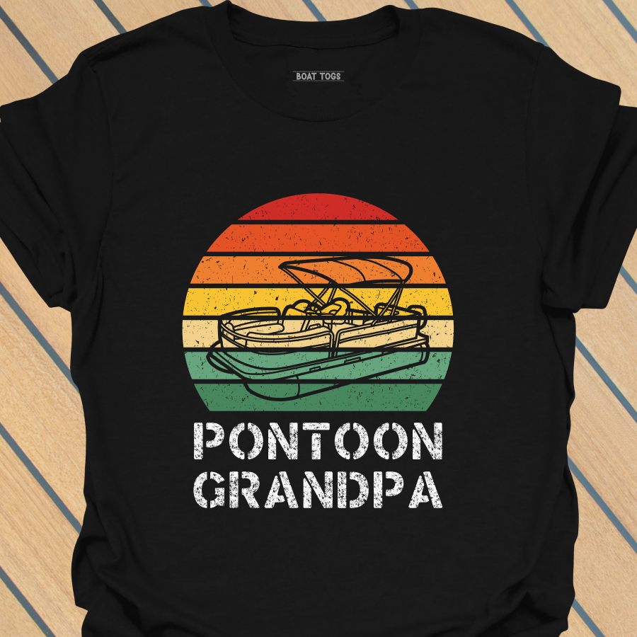 Pontoon Grandpa sunset T-shirt