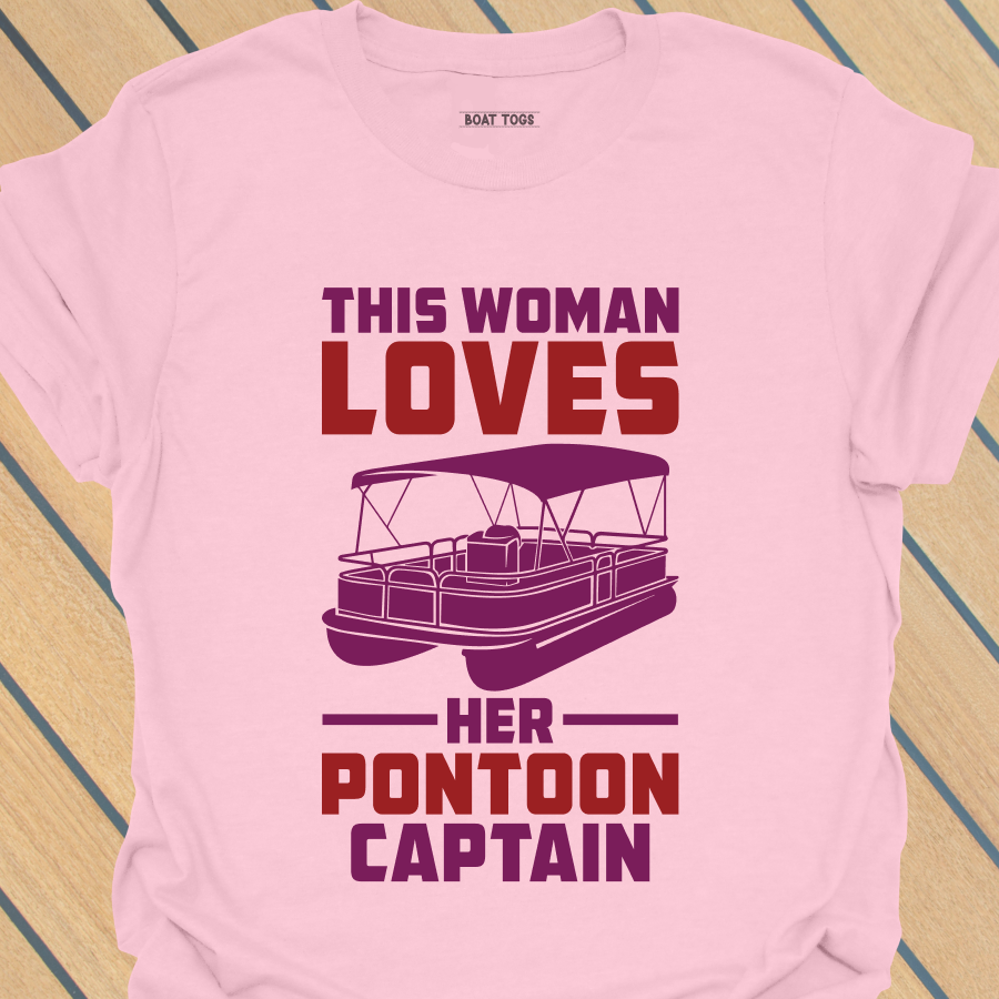 Woman loves pontoon captain T-shirt