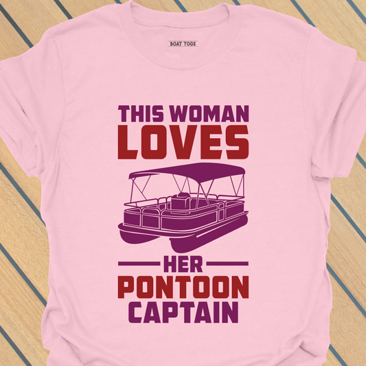 Woman loves pontoon captain T-shirt