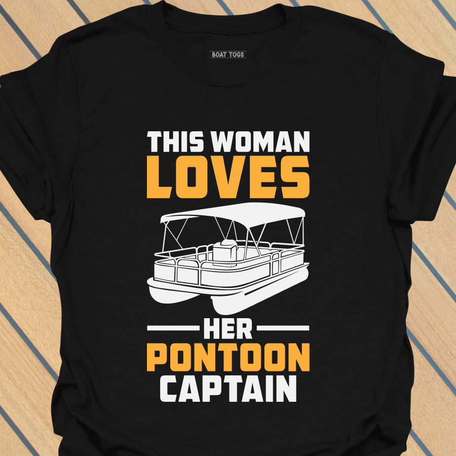 Woman loves pontoon captain T-shirt