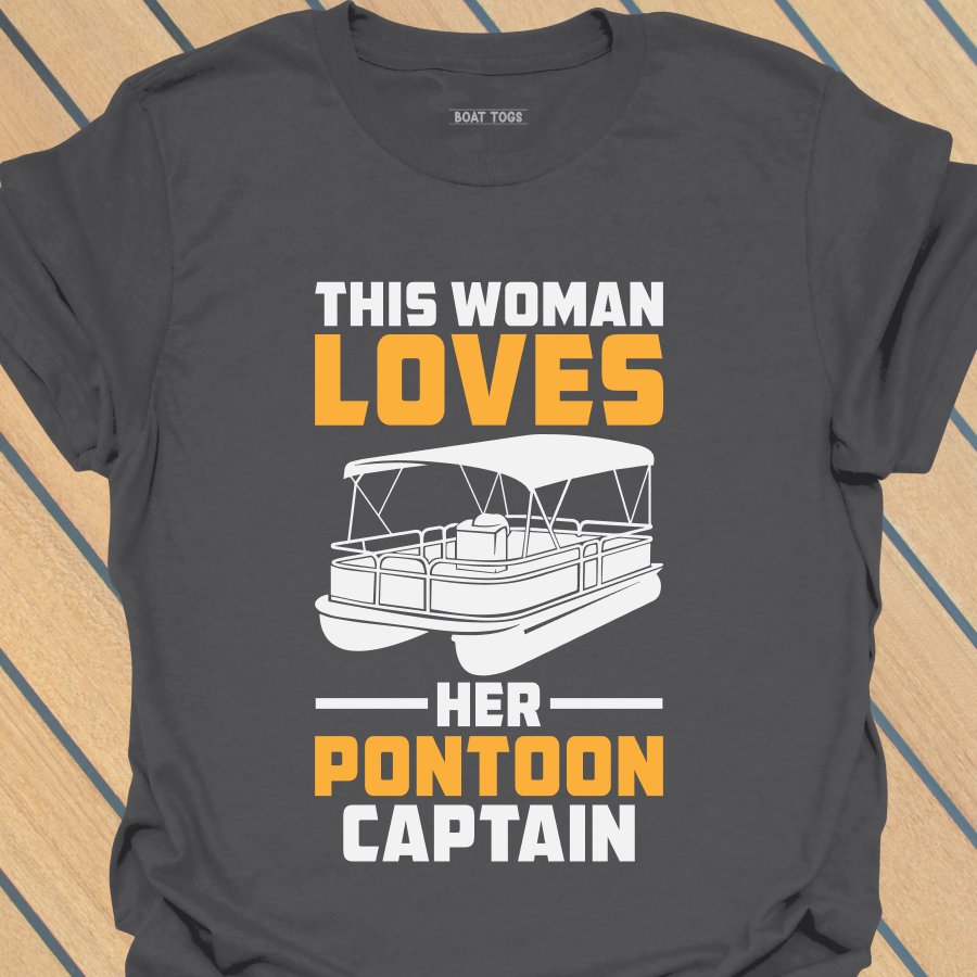 Woman loves pontoon captain T-shirt