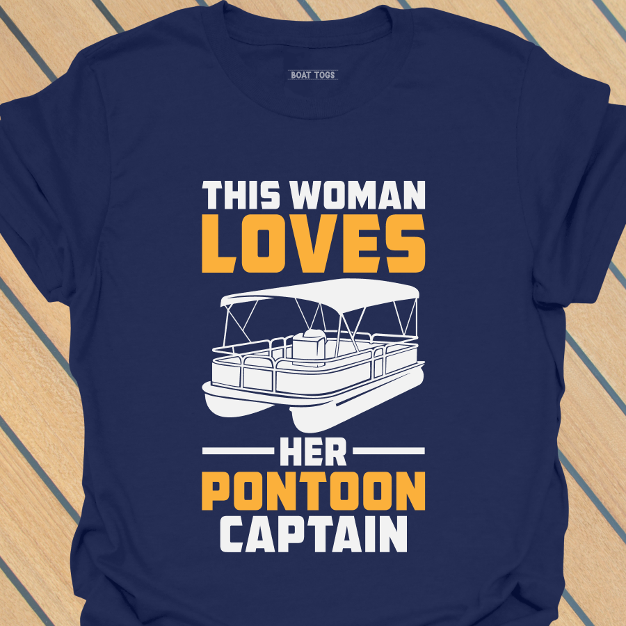Woman loves pontoon captain T-shirt