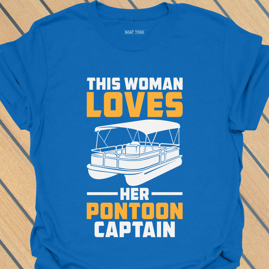 Woman loves pontoon captain T-shirt