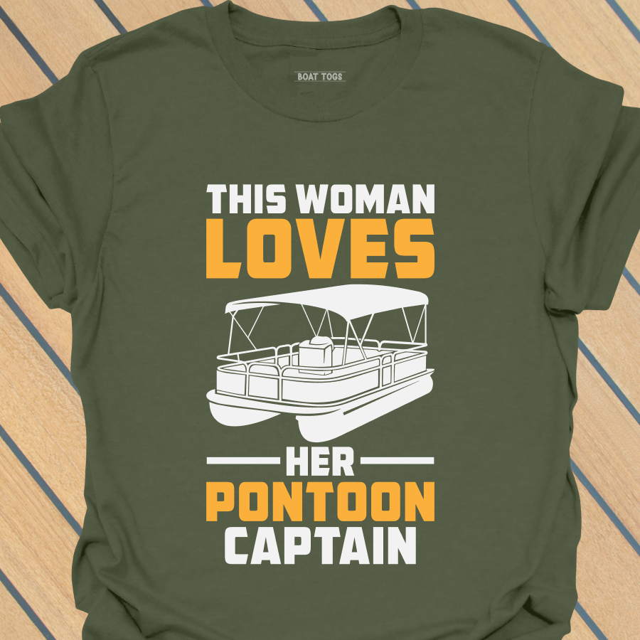 Woman loves pontoon captain T-shirt