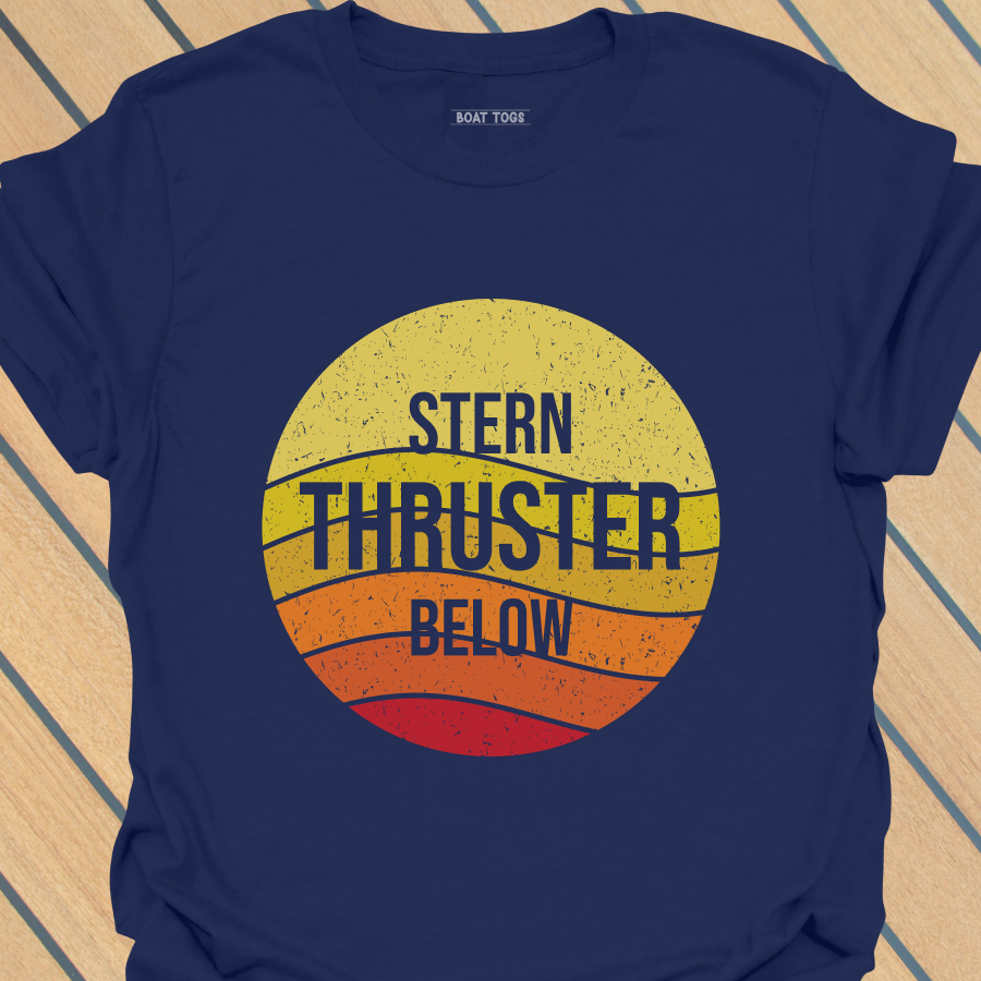 Stern thruster below T-shirt