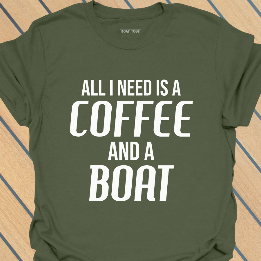 Need coffee and boat T-shirt