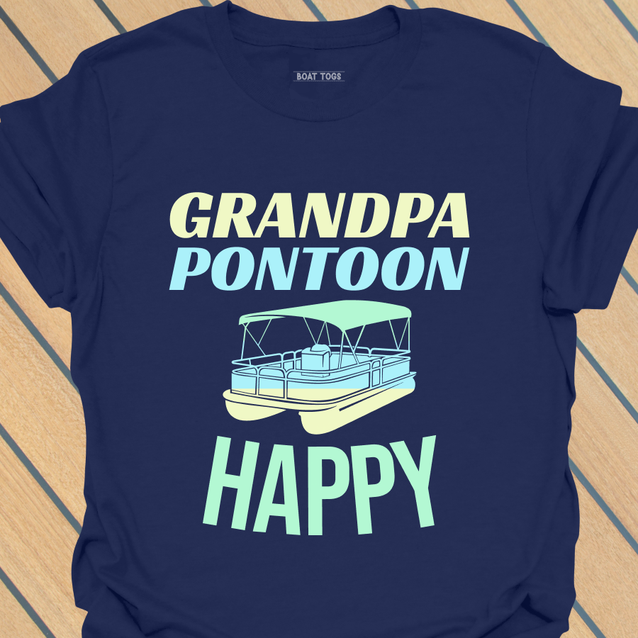 Pontoon Grandpa happy T-shirt