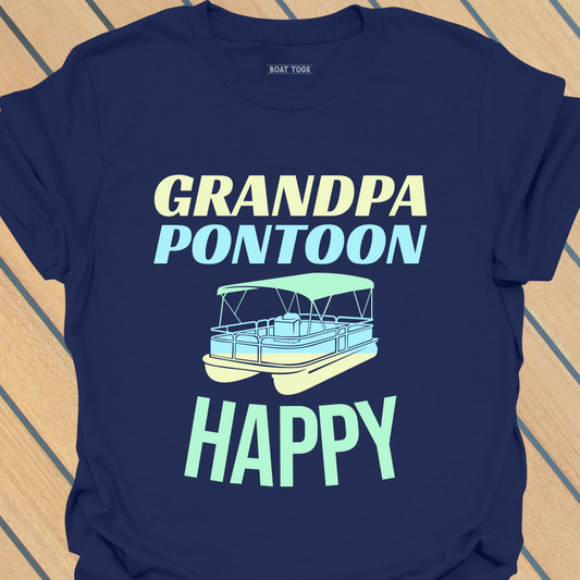 Pontoon Grandpa happy T-shirt