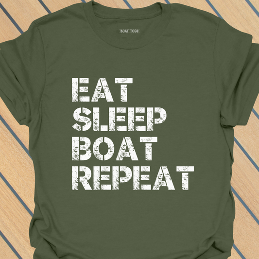 Eat Sleep Boat Repeat T-shirt