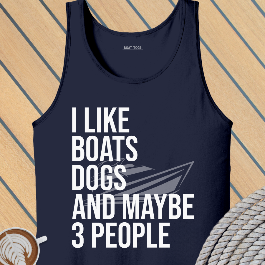 Like boats dogs 3 people Tank (Front print)