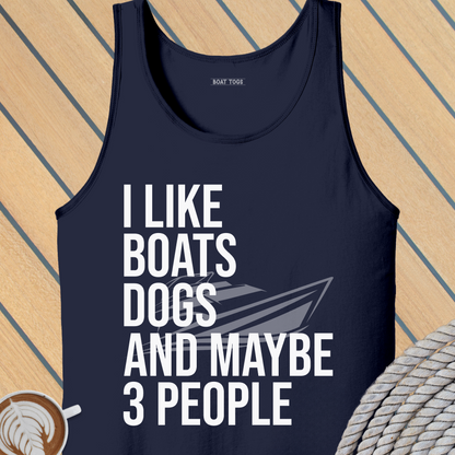 Like boats dogs 3 people Tank (Front print)