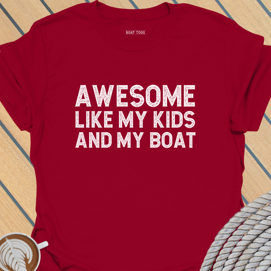 Awesome like kids boat T-shirt