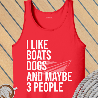 Like boats dogs 3 people Tank (Front print)
