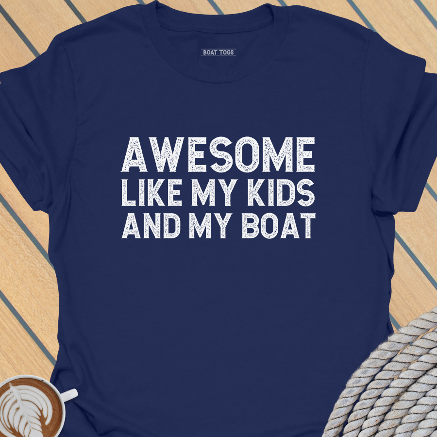 Awesome like kids boat T-shirt