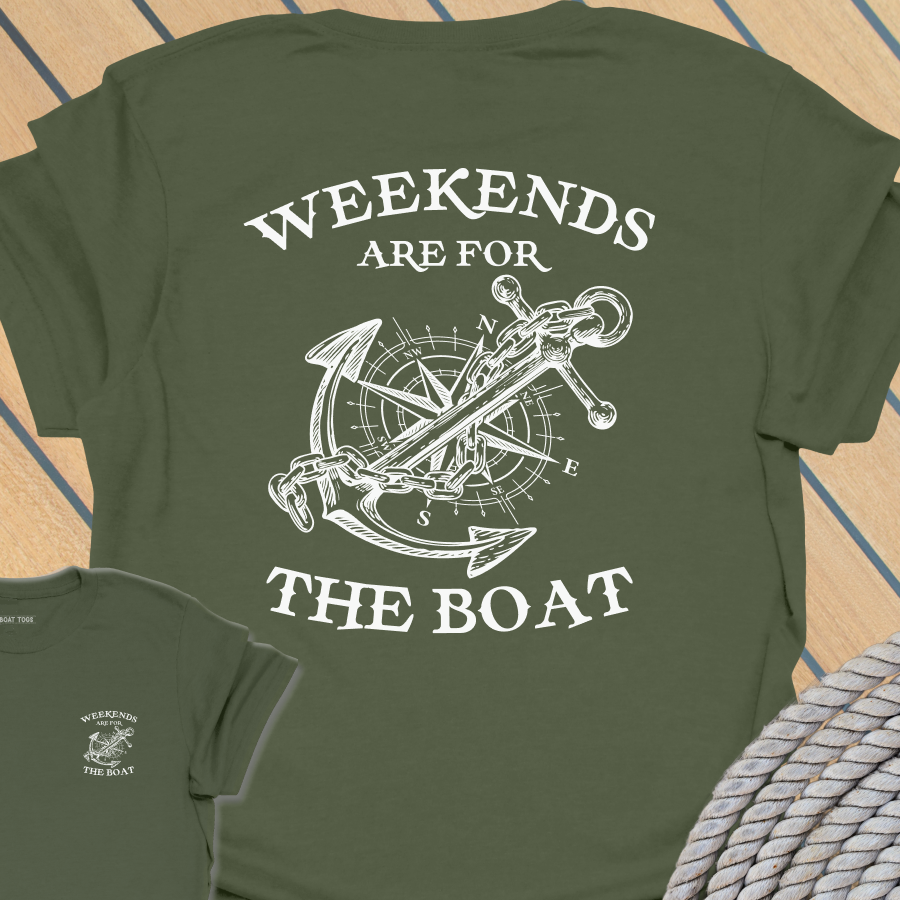 Weekends for boat T-shirt (BACK PRINT)