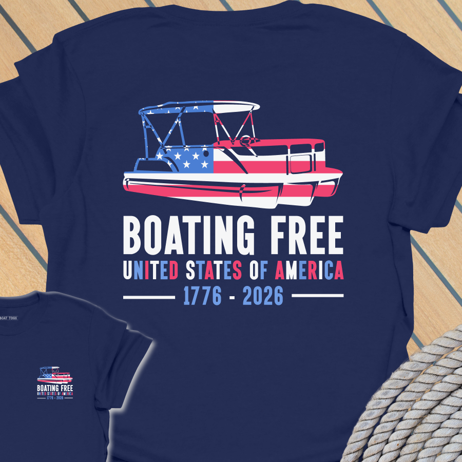 Boating free - Pontoon T-shirt (BACK PRINT)